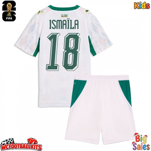 Senegal Ismaila Sarr #18 Replica Home Stadium Kit for Kids World Cup 2026 Short Sleeve (+ pants)